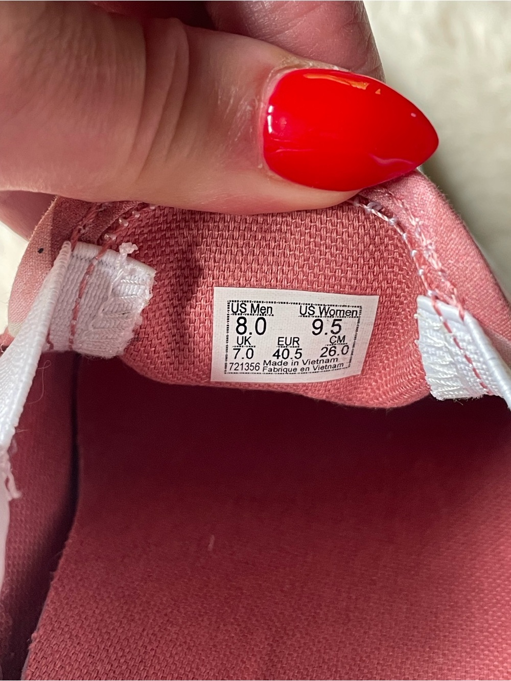 Vans | Gingham Rosette Pink & White Sneakers | 9.5 - Picture 9 of 11